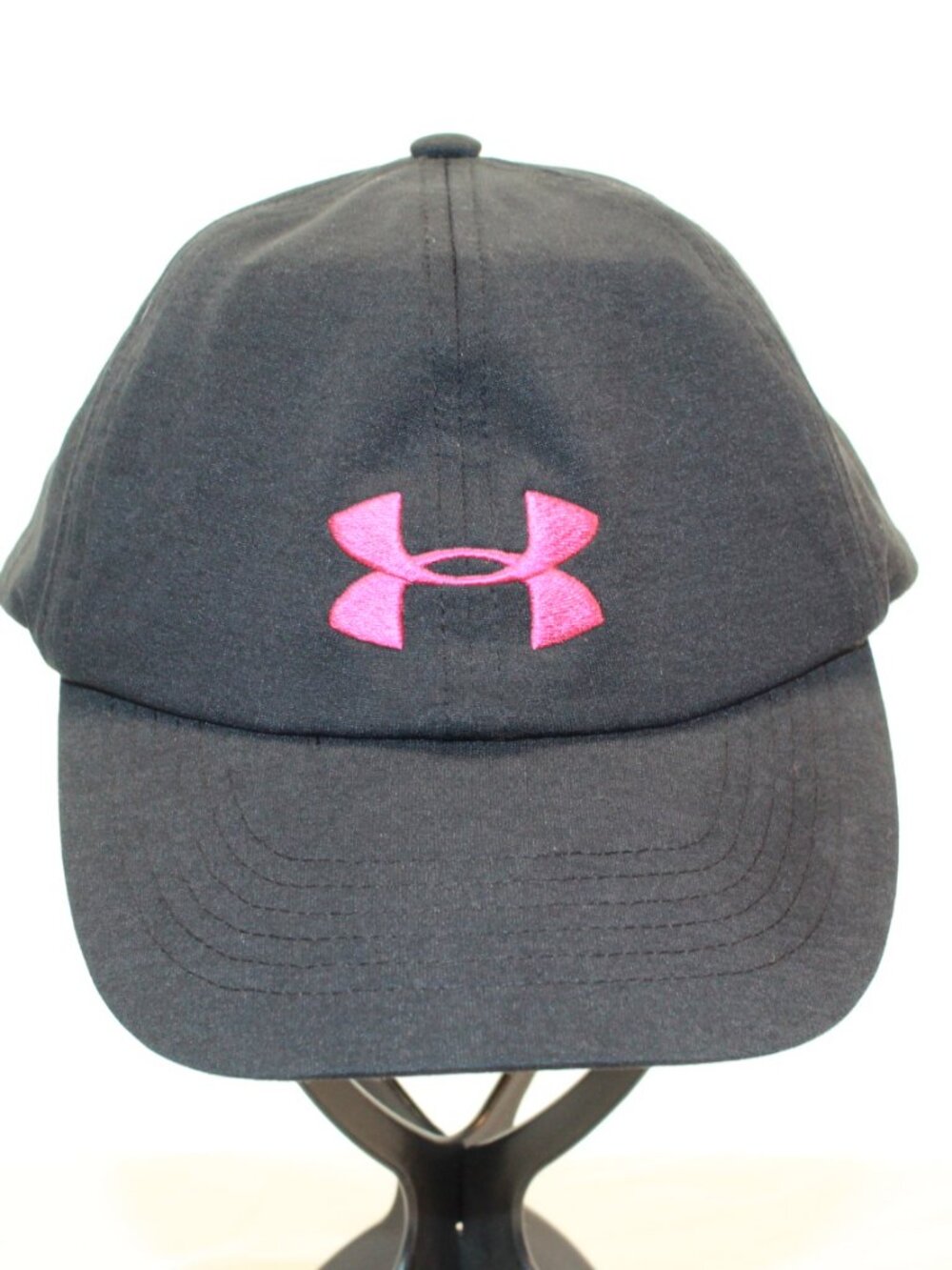 Under Armour WM Black Pink Microthread Renegade Adj Strapback Wicking Hat OSFM